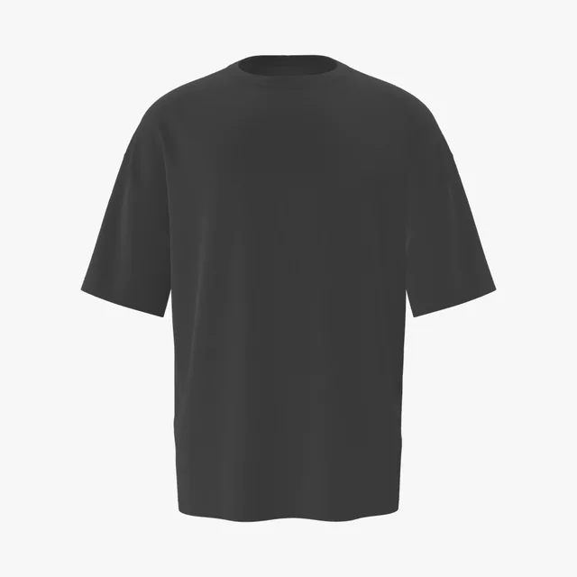 Blank black basic oversized T-shirt mockup
