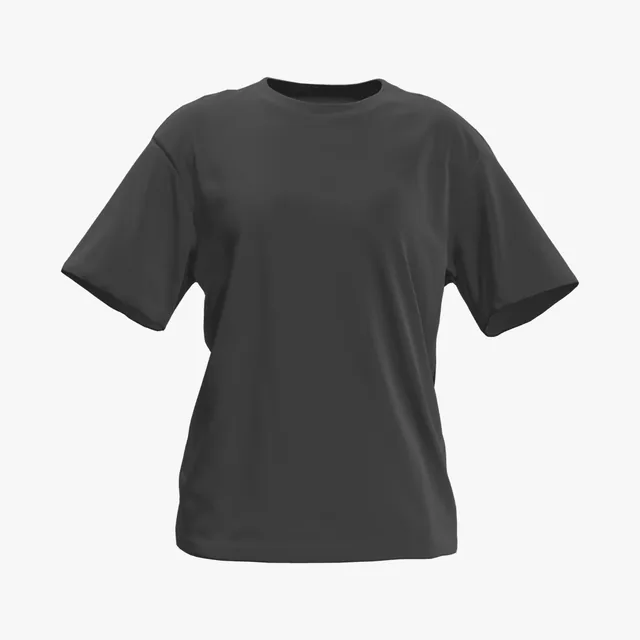 Blank black boxy crew-neck T-shirt mockup
