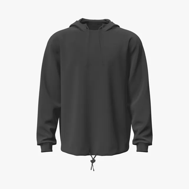 Blank black boxy hoodie mockup
