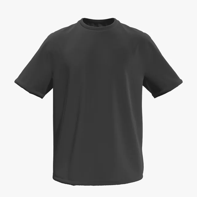 Blank black boxy rolled-sleeve T-shirt mockup