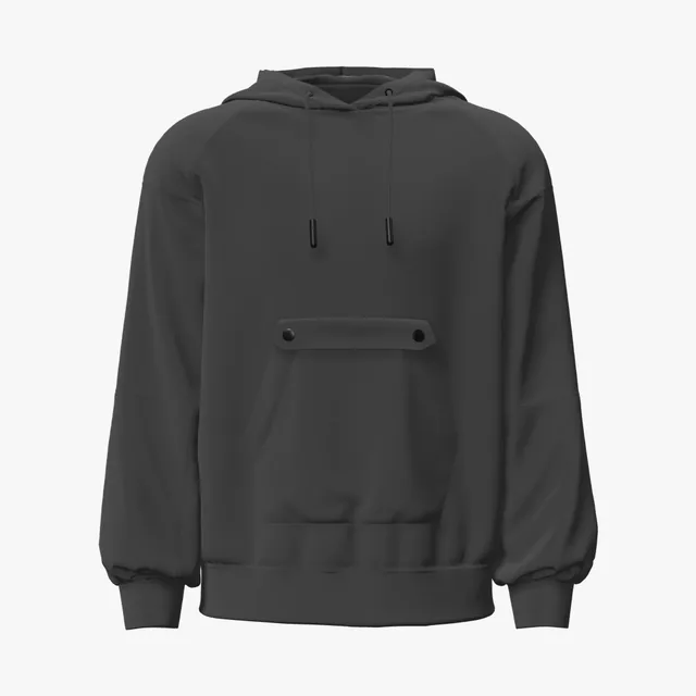 Blank black color-block hoodie mockup