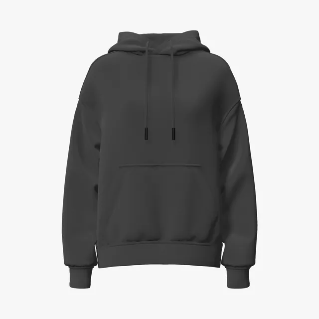 Blank black contrast-stitch hoodie mockup