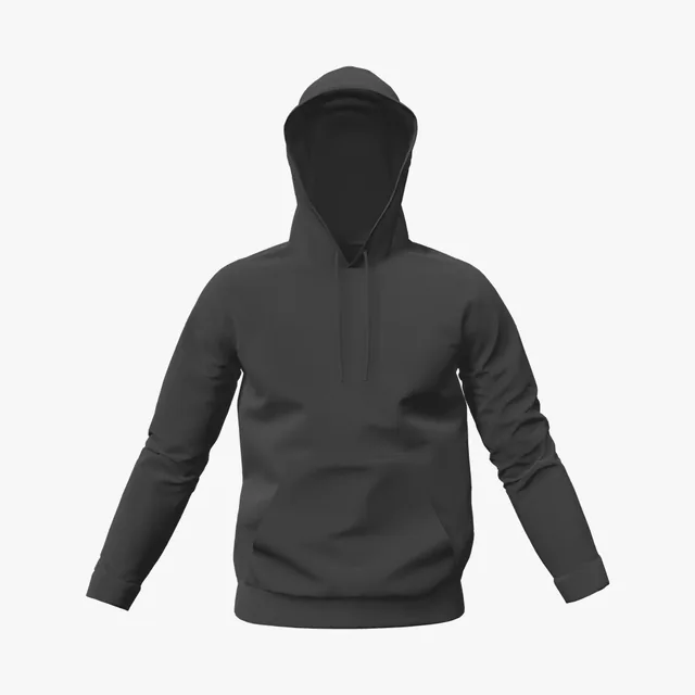 Blank black drawstring hoodie mockup
