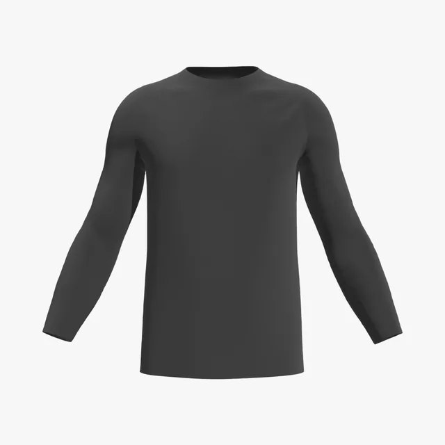 Blank black fitted long-sleeve T-shirt mockup