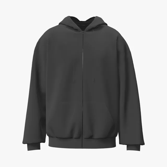 Blank black full-zip hoodie mockup