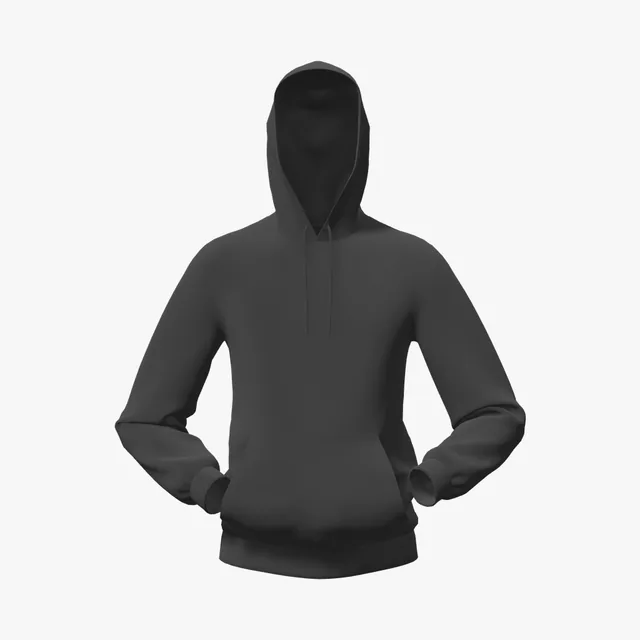 Blank black hands-in-pocket hoodie mockup