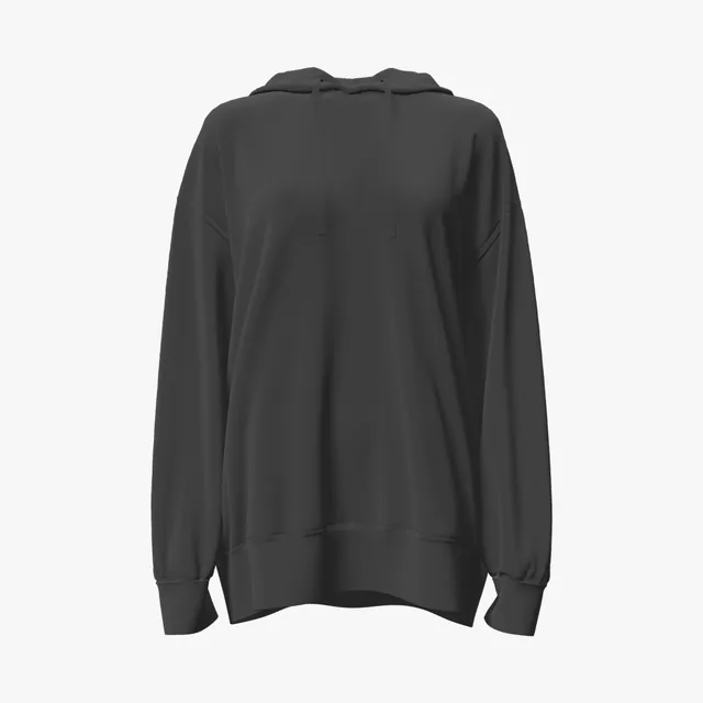 Blank black longline oversized hoodie mockup