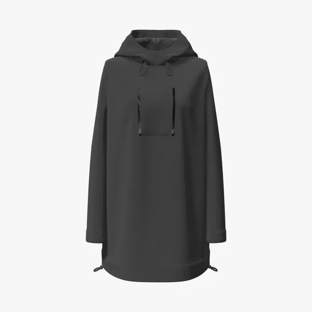 Blank black longline sherpa hoodie mockup