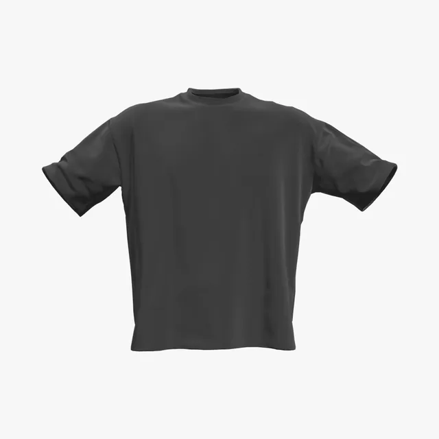 Blank black loose-fit boxy T-shirt mockup