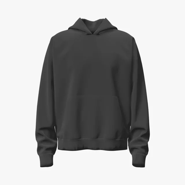 Blank black oversized cotton pullover hoodie mockup