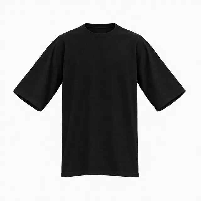 Blank black oversized crew-neck T-shirt mockup