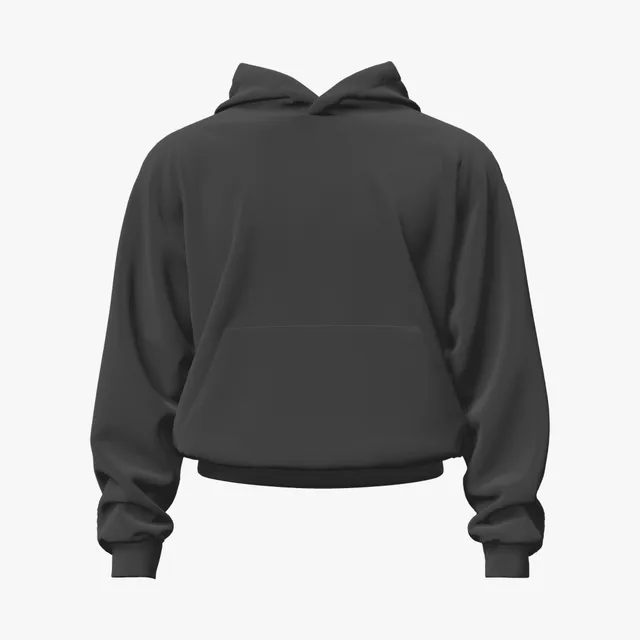 Blank black oversized cropped hoodie mockup