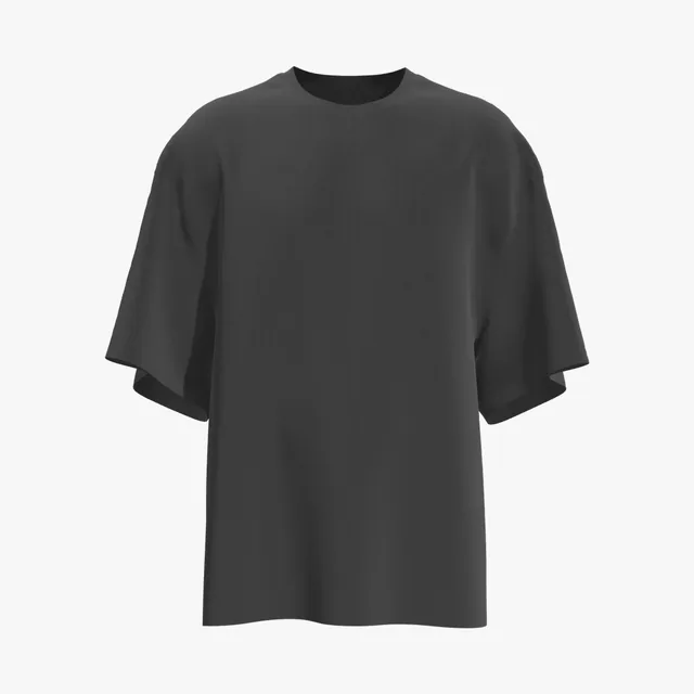 Blank black oversized long-body T-shirt mockup