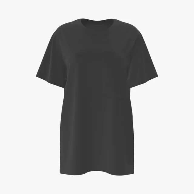 Blank black oversized pocket T-shirt mockup