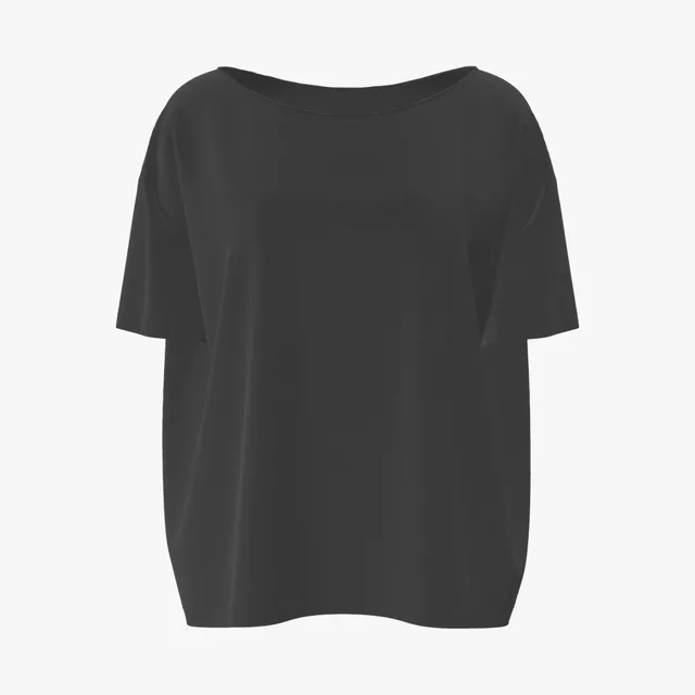 Blank black oversized scoop-neck T-shirt mockup