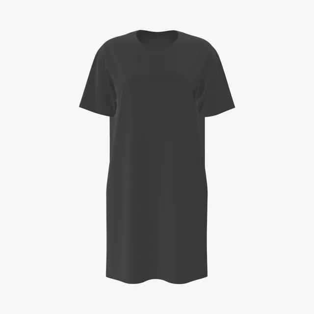 Blank black oversized T-shirt dress mockup