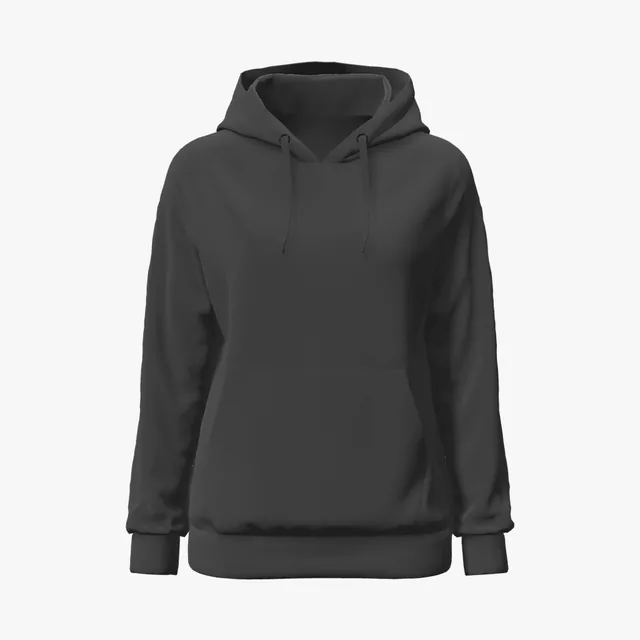 Blank black regular-fit pullover hoodie mockup