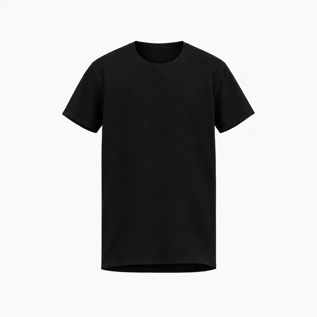 Blank black relaxed crew-neck T-shirt mockup