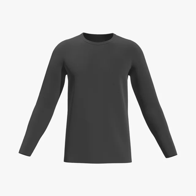 Blank black relaxed long-sleeve T-shirt mockup