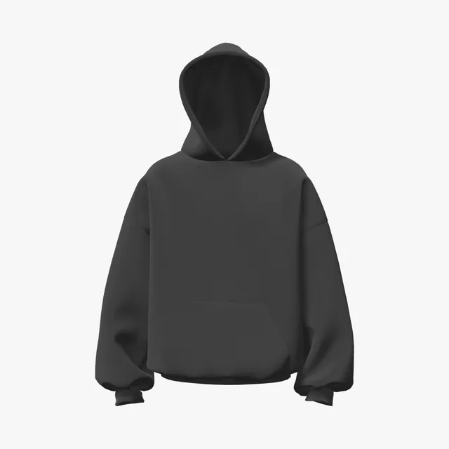Blank black relaxed pullover hoodie mockup