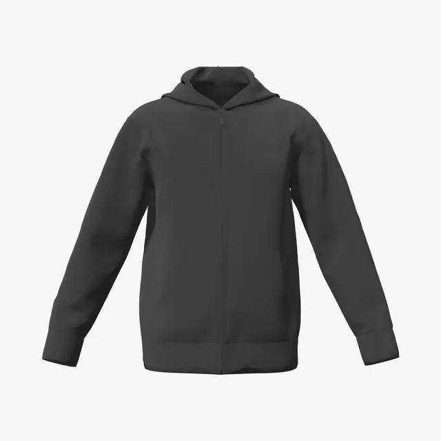 Blank black relaxed zip hoodie mockup