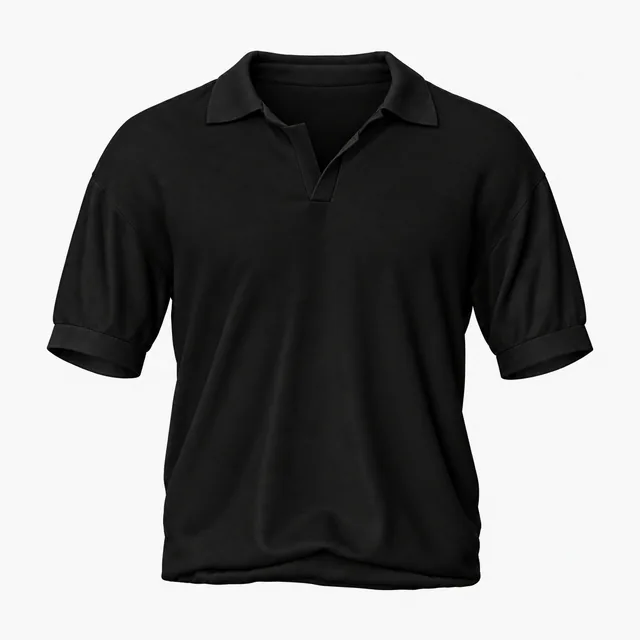 Blank black short-sleeve polo shirt mockup