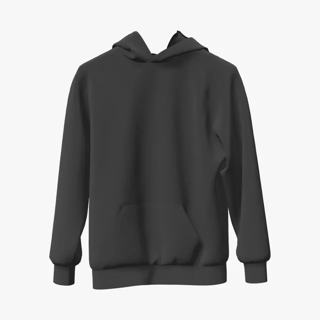 Blank black suspended pullover hoodie mockup