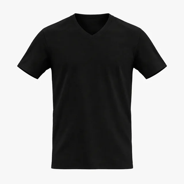 Blank black V-neck T-shirt mockup