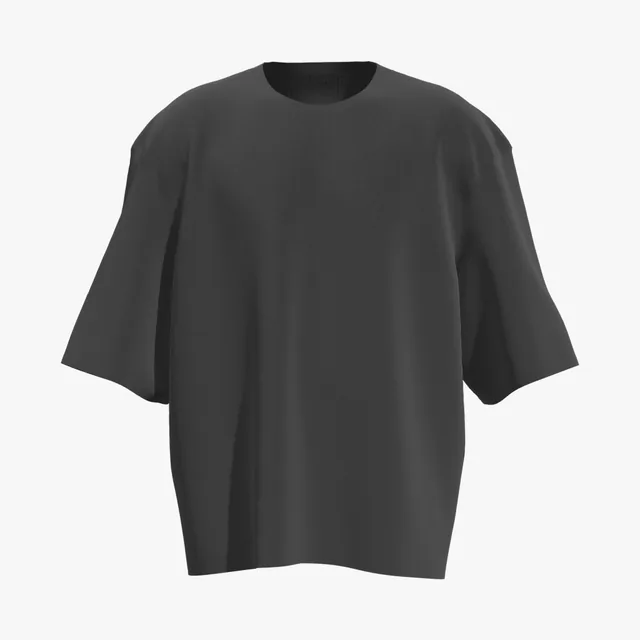 Blank black wide boxy T-shirt mockup