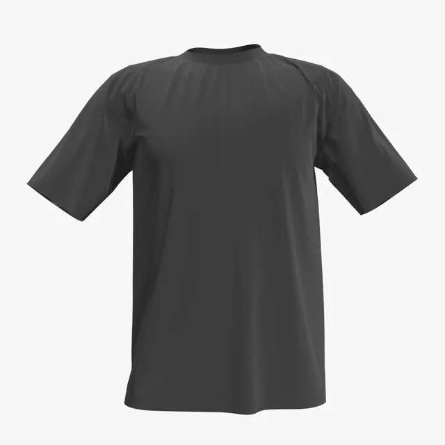 Blank black wide crew-neck T-shirt mockup