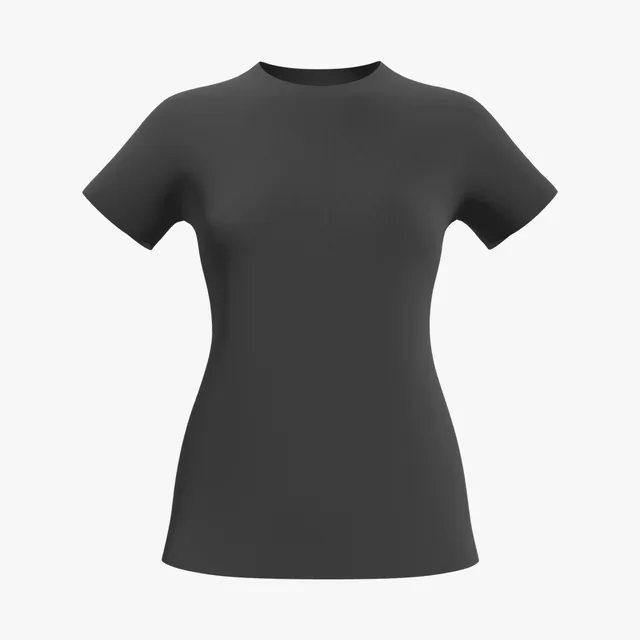 Blank black women's cap-sleeve T-shirt mockup