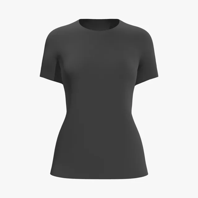 Blank black women's crew-neck T-shirt mockup