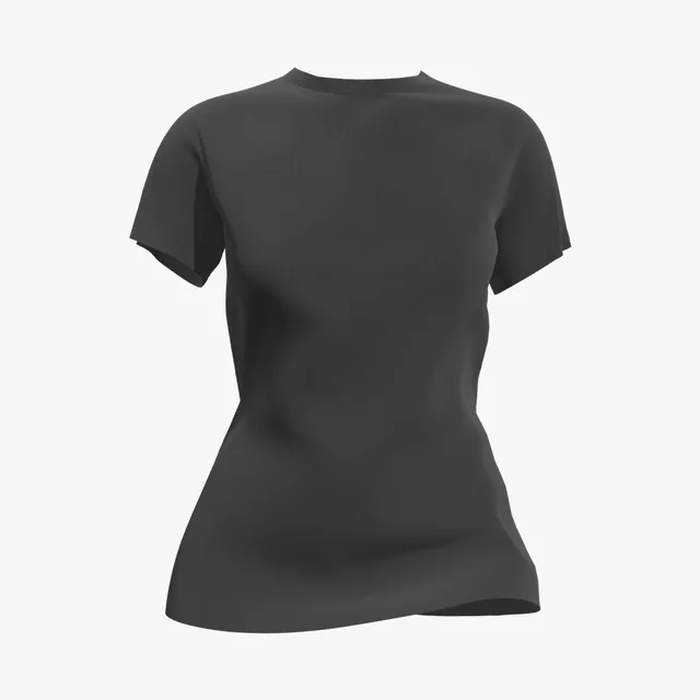 Blank black women's fitted T-shirt mockup