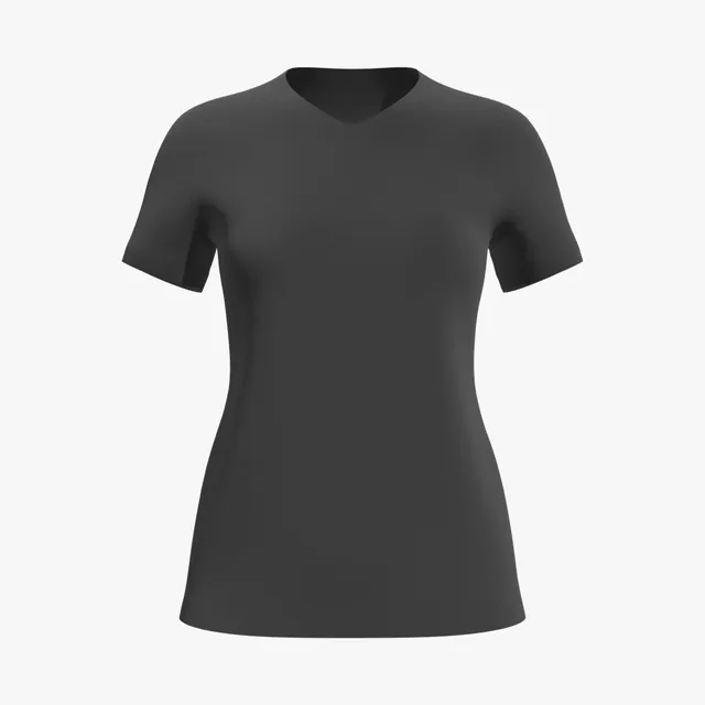 Blank black women's V-neck T-shirt mockup