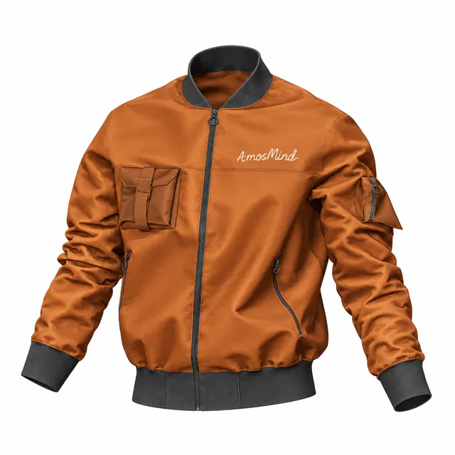 Bomber jacket with AmosMind artwork