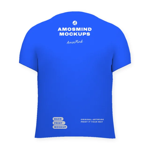 Back of the Boxy T-shirt mockup with AmosMind artwork