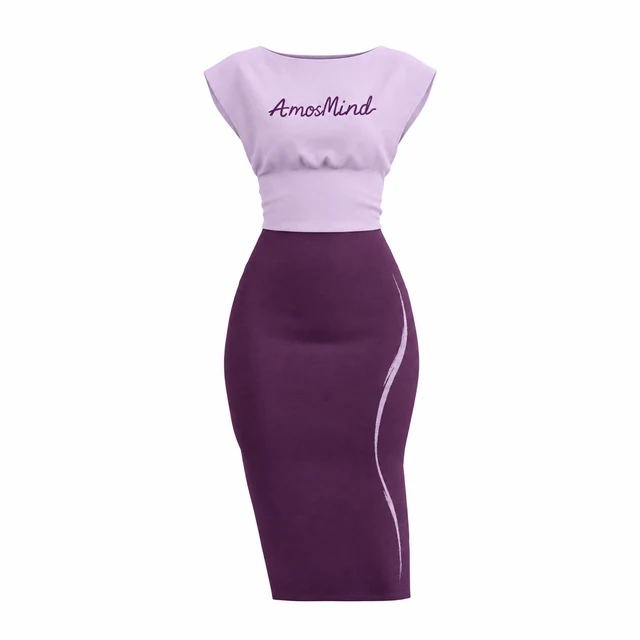Crop top and skirt set mockup with AmosMind artwork