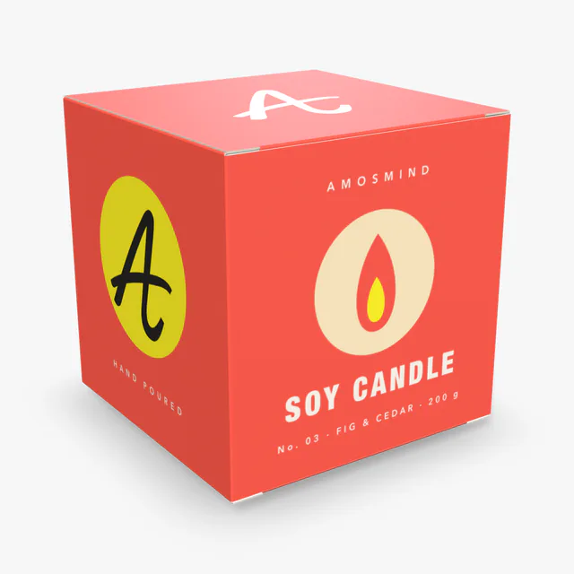 Cube box mockup with AmosMind artwork