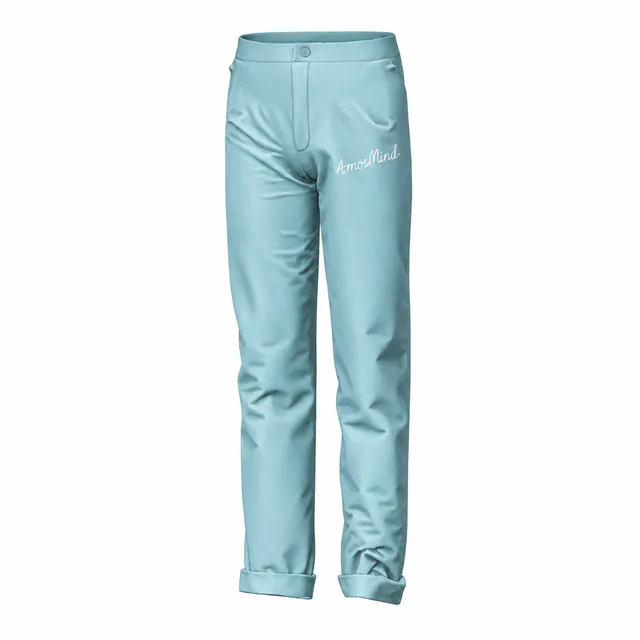 Cuffed casual pants mockup with AmosMind artwork