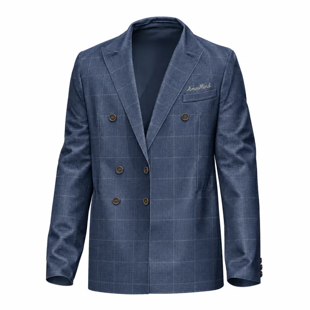 Double-breasted blazer with AmosMind artwork