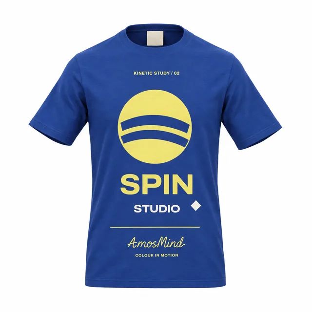 Fitted T-shirt mockup with AmosMind artwork