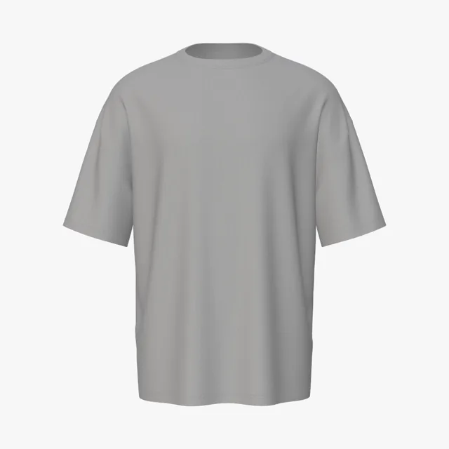 Blank grey basic oversized T-shirt mockup