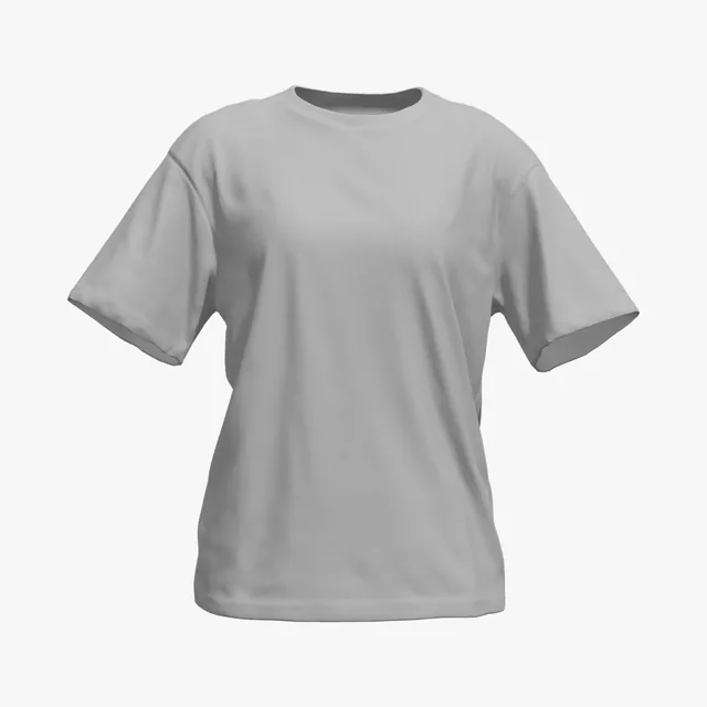 Blank grey boxy crew-neck T-shirt mockup