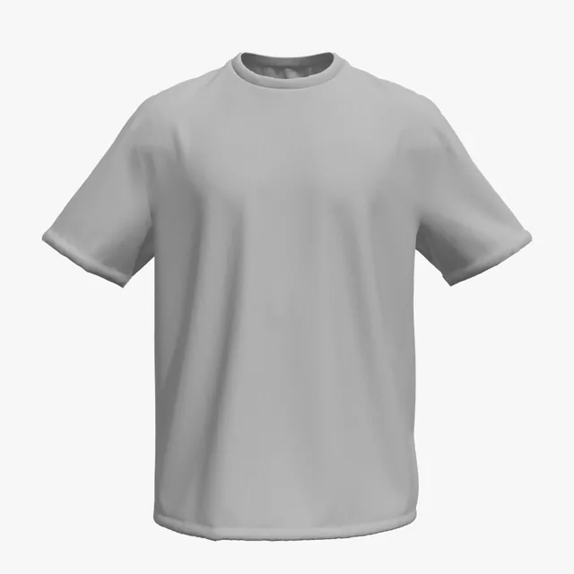 Blank grey boxy rolled-sleeve T-shirt mockup