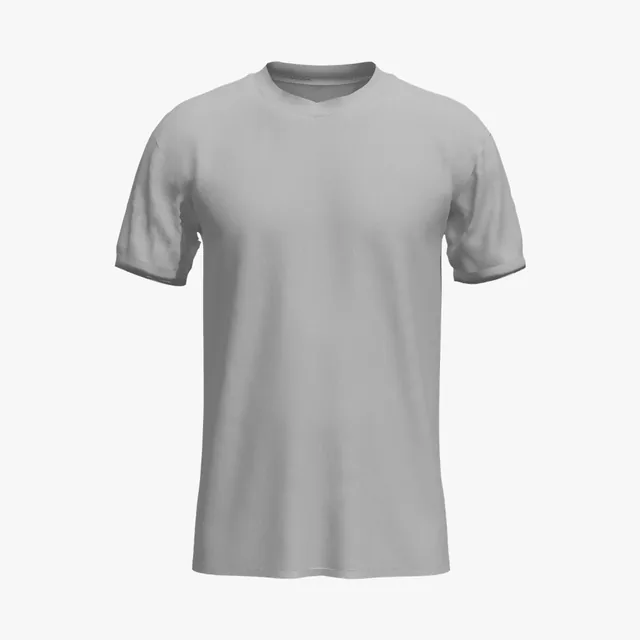 Blank grey classic crew-neck T-shirt mockup