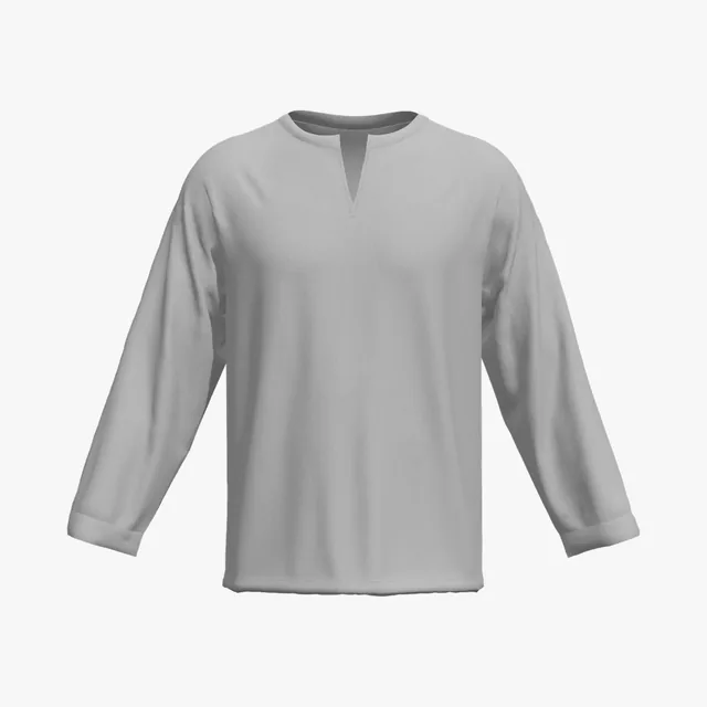 Blank grey notched crew-neck T-shirt mockup