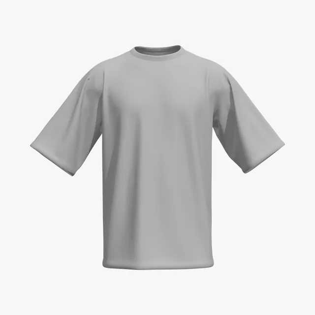 Blank grey oversized crew-neck T-shirt mockup