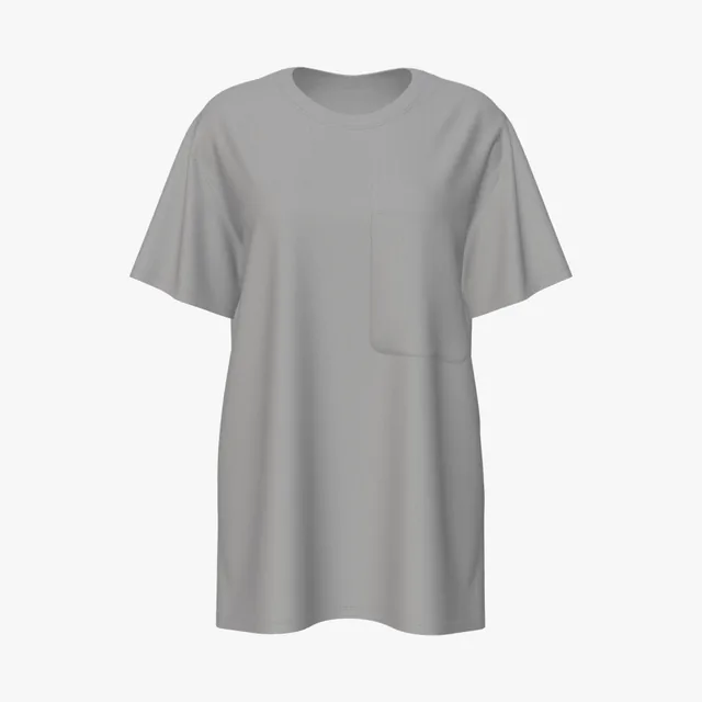 Blank grey oversized pocket T-shirt mockup