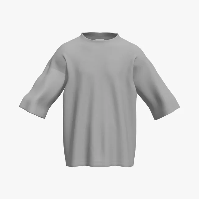 Blank grey oversized relaxed T-shirt mockup