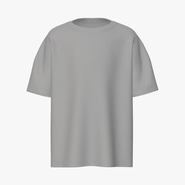Blank grey oversized short-sleeve T-shirt mockup